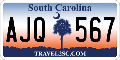 SC license plate AJQ567