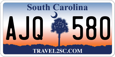SC license plate AJQ580