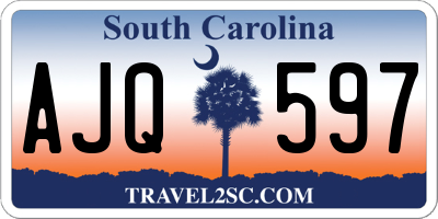 SC license plate AJQ597