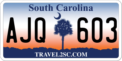 SC license plate AJQ603
