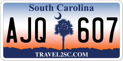SC license plate AJQ607