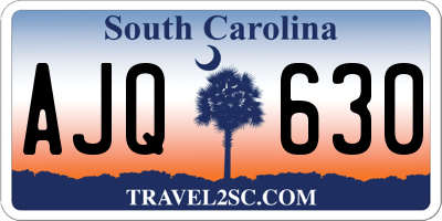 SC license plate AJQ630