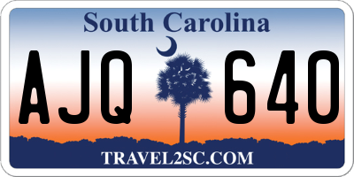SC license plate AJQ640