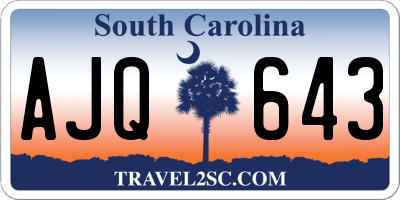 SC license plate AJQ643