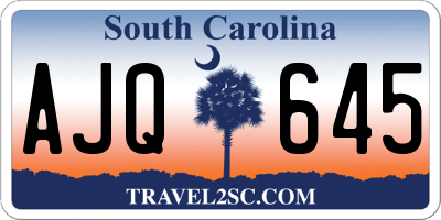 SC license plate AJQ645