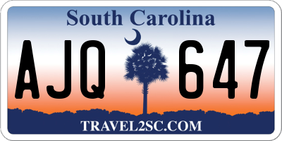SC license plate AJQ647