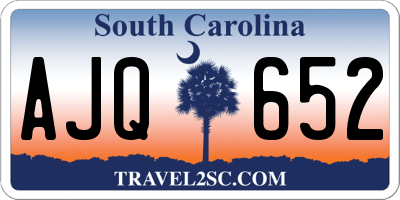 SC license plate AJQ652