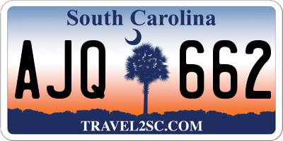 SC license plate AJQ662