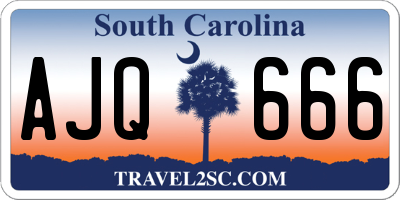 SC license plate AJQ666
