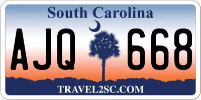 SC license plate AJQ668