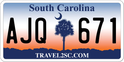 SC license plate AJQ671