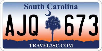 SC license plate AJQ673