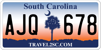 SC license plate AJQ678
