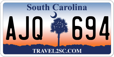 SC license plate AJQ694