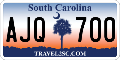 SC license plate AJQ700