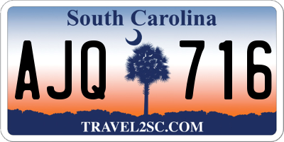 SC license plate AJQ716