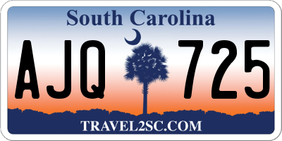 SC license plate AJQ725