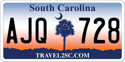 SC license plate AJQ728