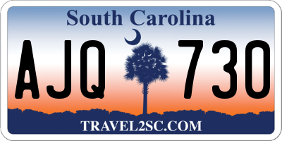 SC license plate AJQ730