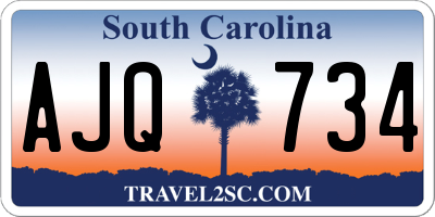 SC license plate AJQ734