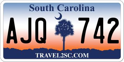 SC license plate AJQ742