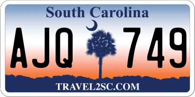 SC license plate AJQ749