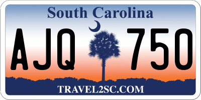 SC license plate AJQ750