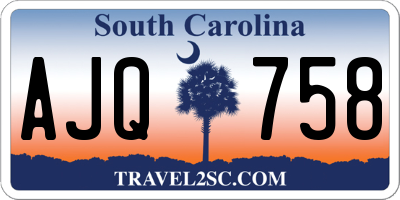 SC license plate AJQ758