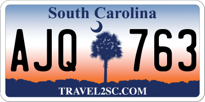 SC license plate AJQ763