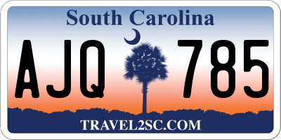 SC license plate AJQ785