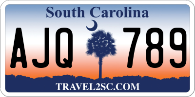 SC license plate AJQ789