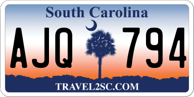 SC license plate AJQ794