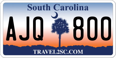 SC license plate AJQ800