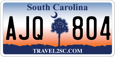 SC license plate AJQ804