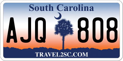 SC license plate AJQ808