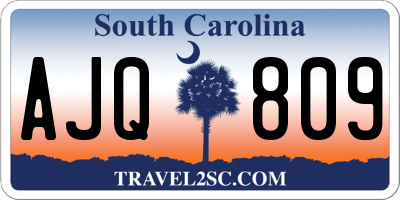SC license plate AJQ809