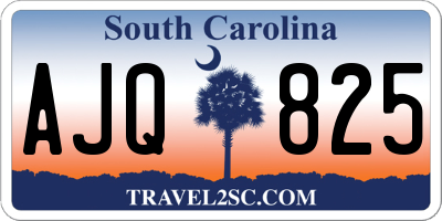 SC license plate AJQ825