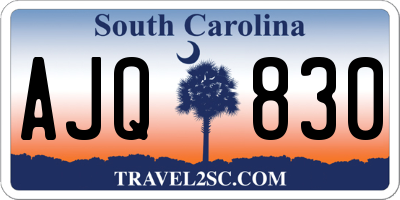 SC license plate AJQ830