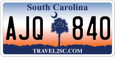 SC license plate AJQ840