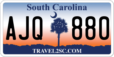 SC license plate AJQ880