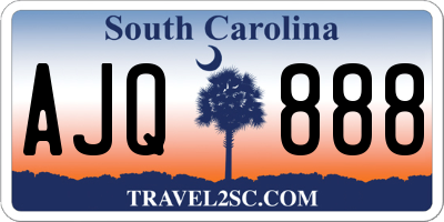 SC license plate AJQ888