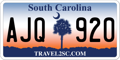 SC license plate AJQ920
