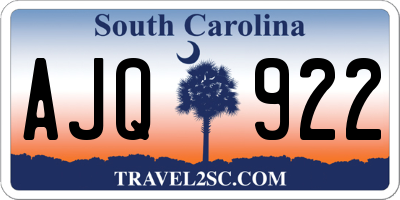SC license plate AJQ922