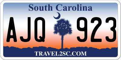 SC license plate AJQ923