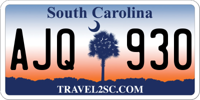 SC license plate AJQ930