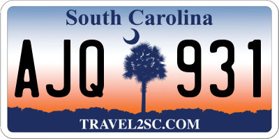 SC license plate AJQ931