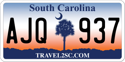SC license plate AJQ937