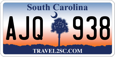 SC license plate AJQ938