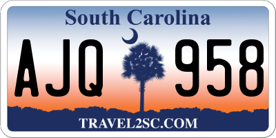 SC license plate AJQ958