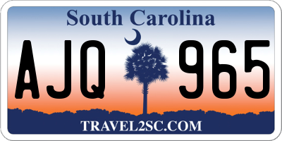 SC license plate AJQ965